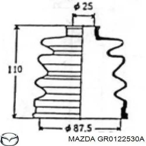 Накінечник рульової тяги, зовнішній GR0122530A Mazda