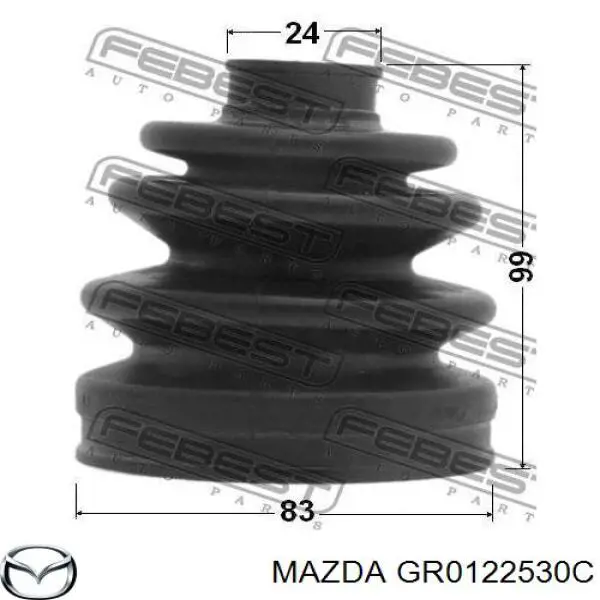 Пильник ШРУСа зовнішній GR0122530C Mazda