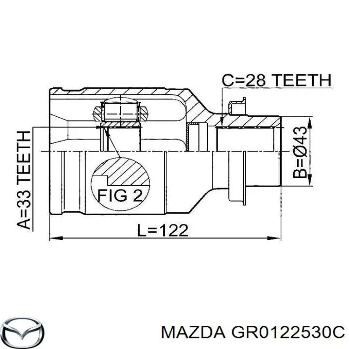 Пильник ШРКШ зовнішній Mazda GR0122530C