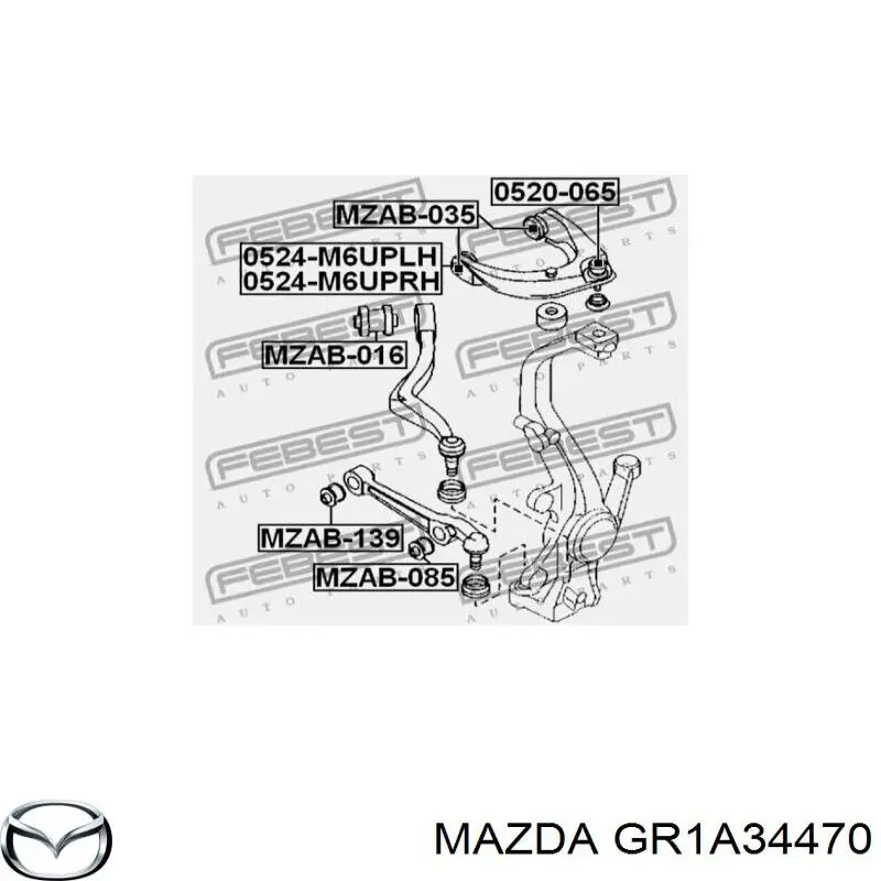 Сайлентблок нижнего переднего рычага  MAZDA GR1A34470