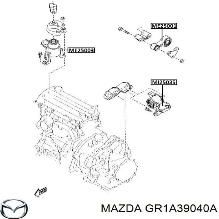 Купити GR1A39040A Mazda Задня опора двигуна