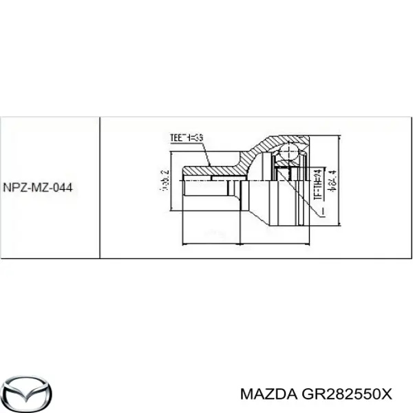 Піввісь передня, права Mazda GR282550X ціна, від 153.94 USD