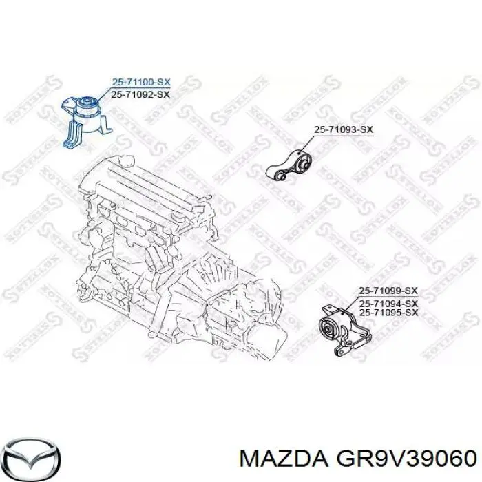 Права подушка двигуна Mazda GR9V39060 ціна, від 36.68 USD