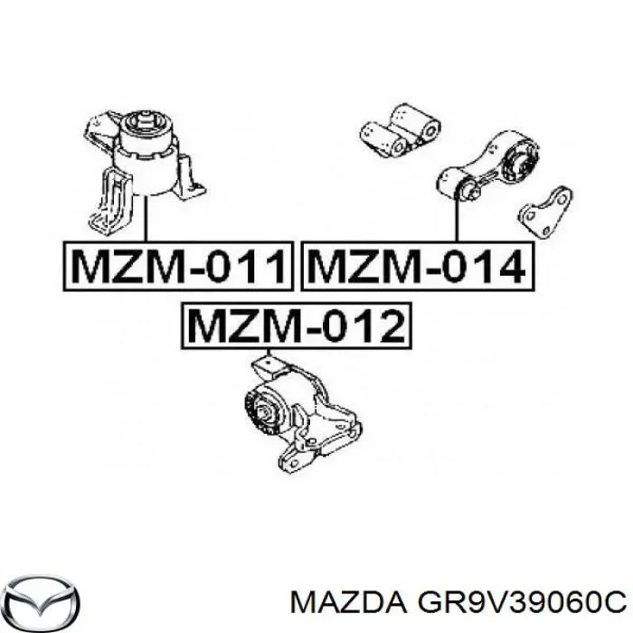 Права подушка двигуна Mazda GR9V39060C ціна, від 50.30 USD