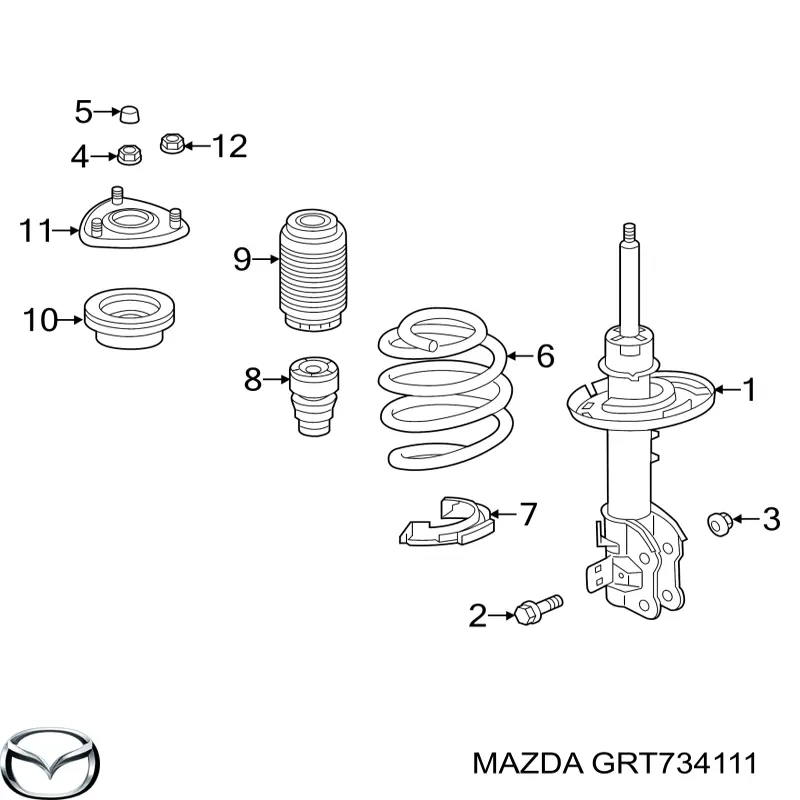 GRT734111 Mazda Буфер-відбійник амортизатора переднього