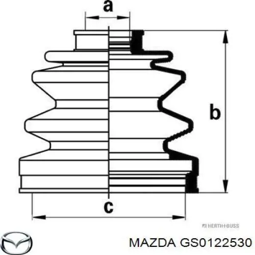 Пильник шарніра кутових швидкостей зовнішній передній Mazda GS0122530 ціна, від 8.28 USD
