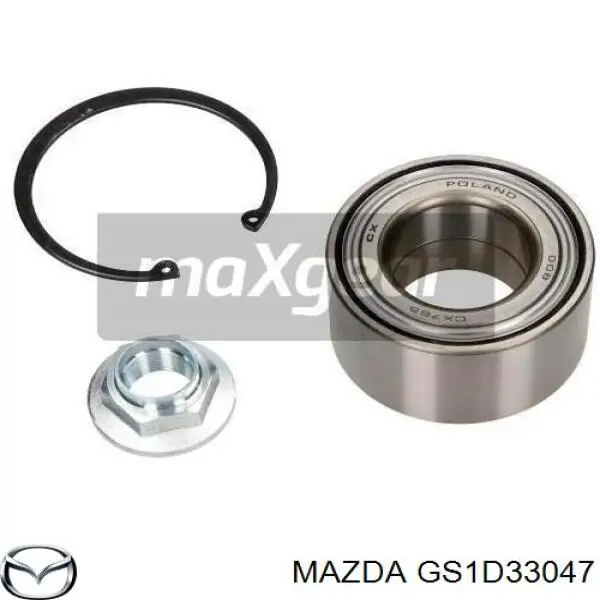 Комплект підшипник маточини передньої Mazda GS1D33047 ціна, від 35.99 USD