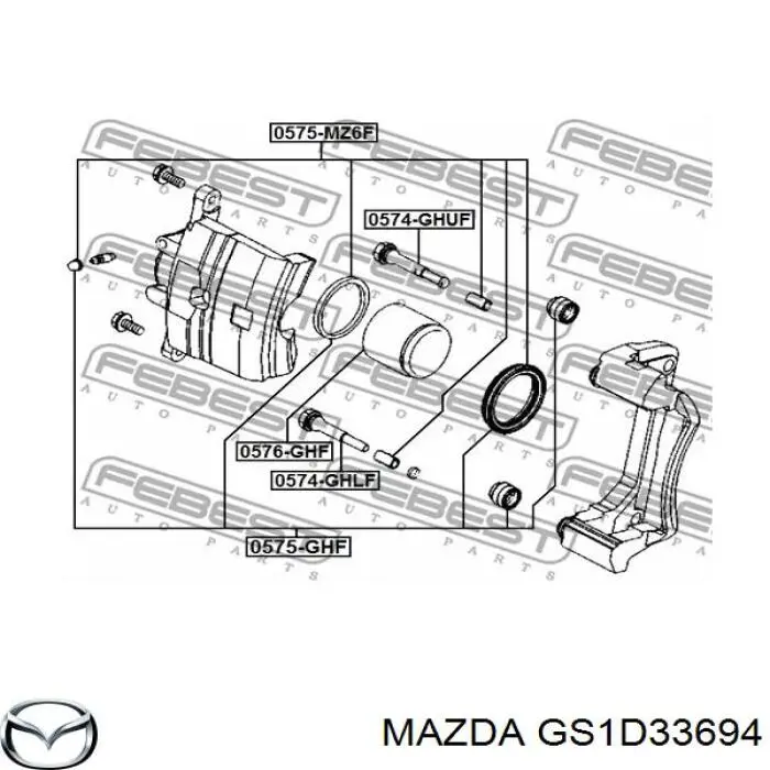 Направляюча супорту переднього, верхня Mazda GS1D33694 ціна, від 9.28 USD