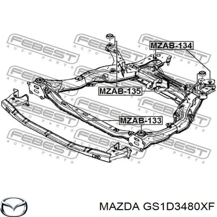 Підрамник передньої підвіски Mazda GS1D3480XF ціна, від 227.34 USD