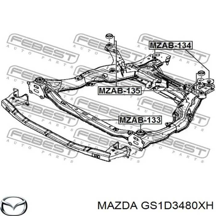 Підрамник передньої підвіски Mazda GS1D3480XH ціна, від 227.34 USD