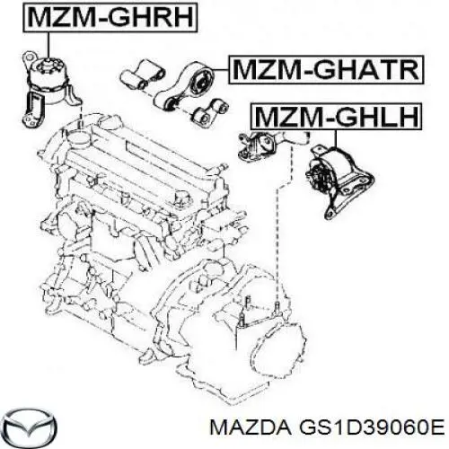 GS1D39060E Mazda подушка (опора двигуна, права)