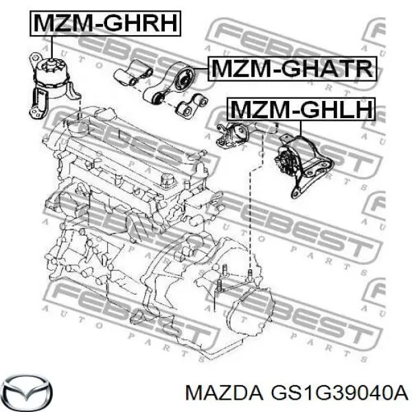 Подушка (опора) двигуна, задня Mazda GS1G39040A ціна, від 29.31 USD