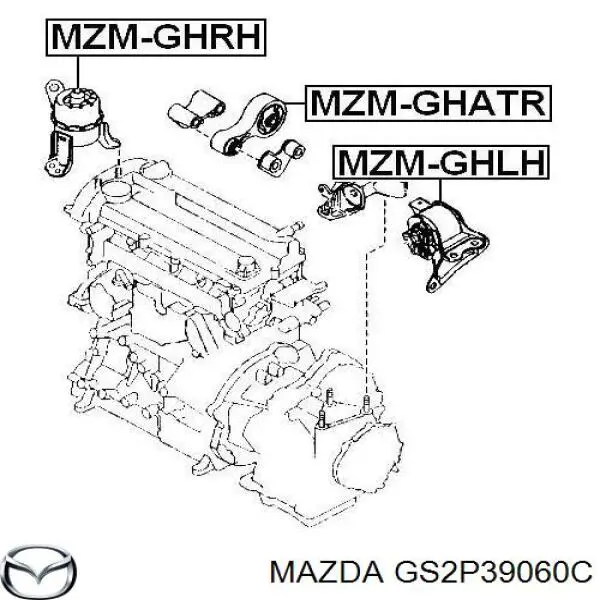 GS2P39060C Mazda подушка (опора двигуна, права)