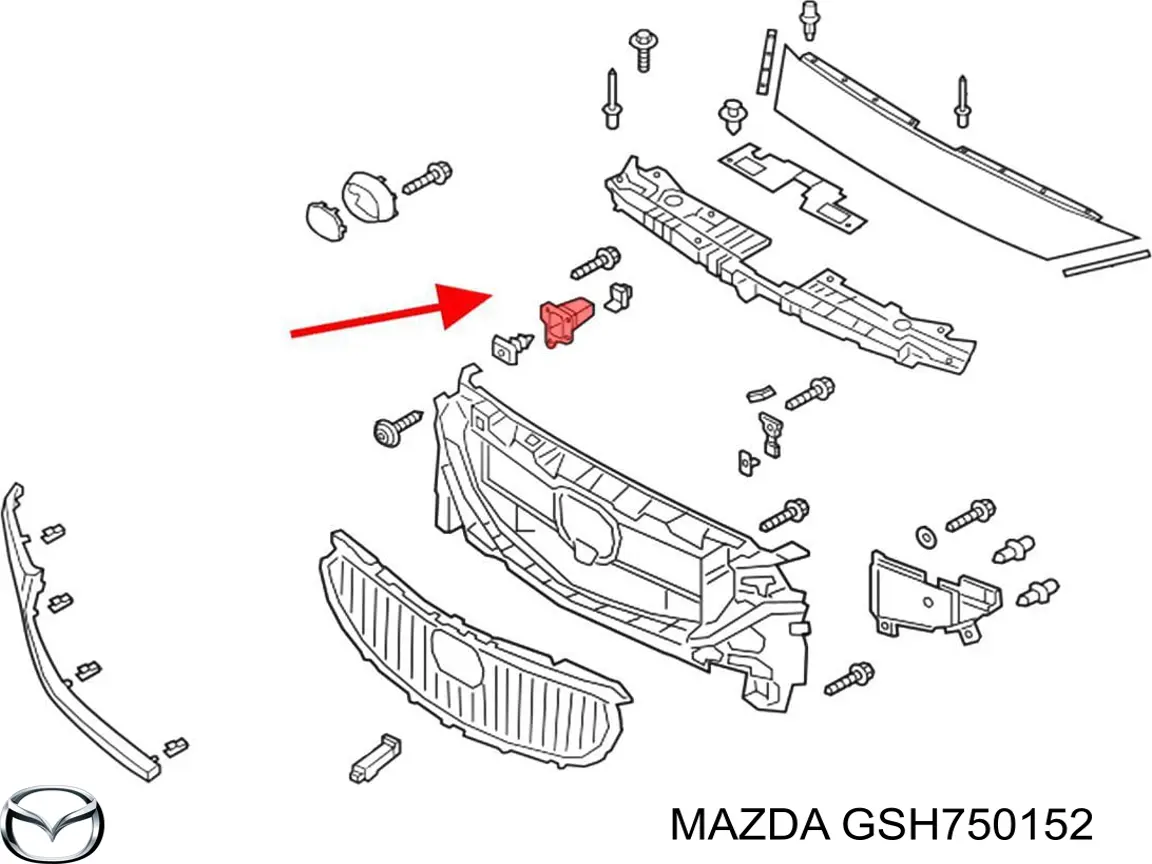 Кронштейн решітки радіатора GSH750152 Mazda