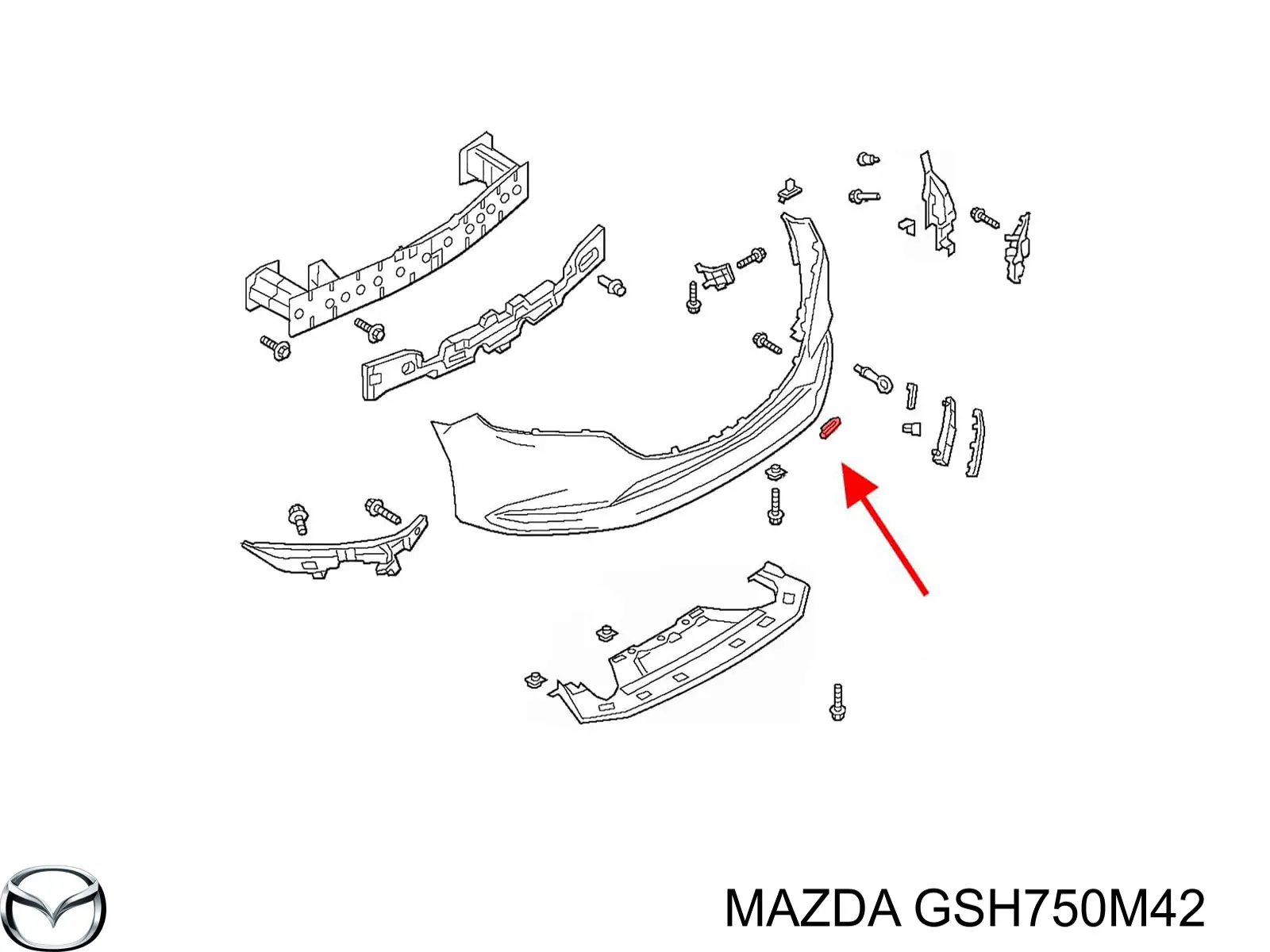 GSH750M42 Mazda Решітка переднього бампера, права