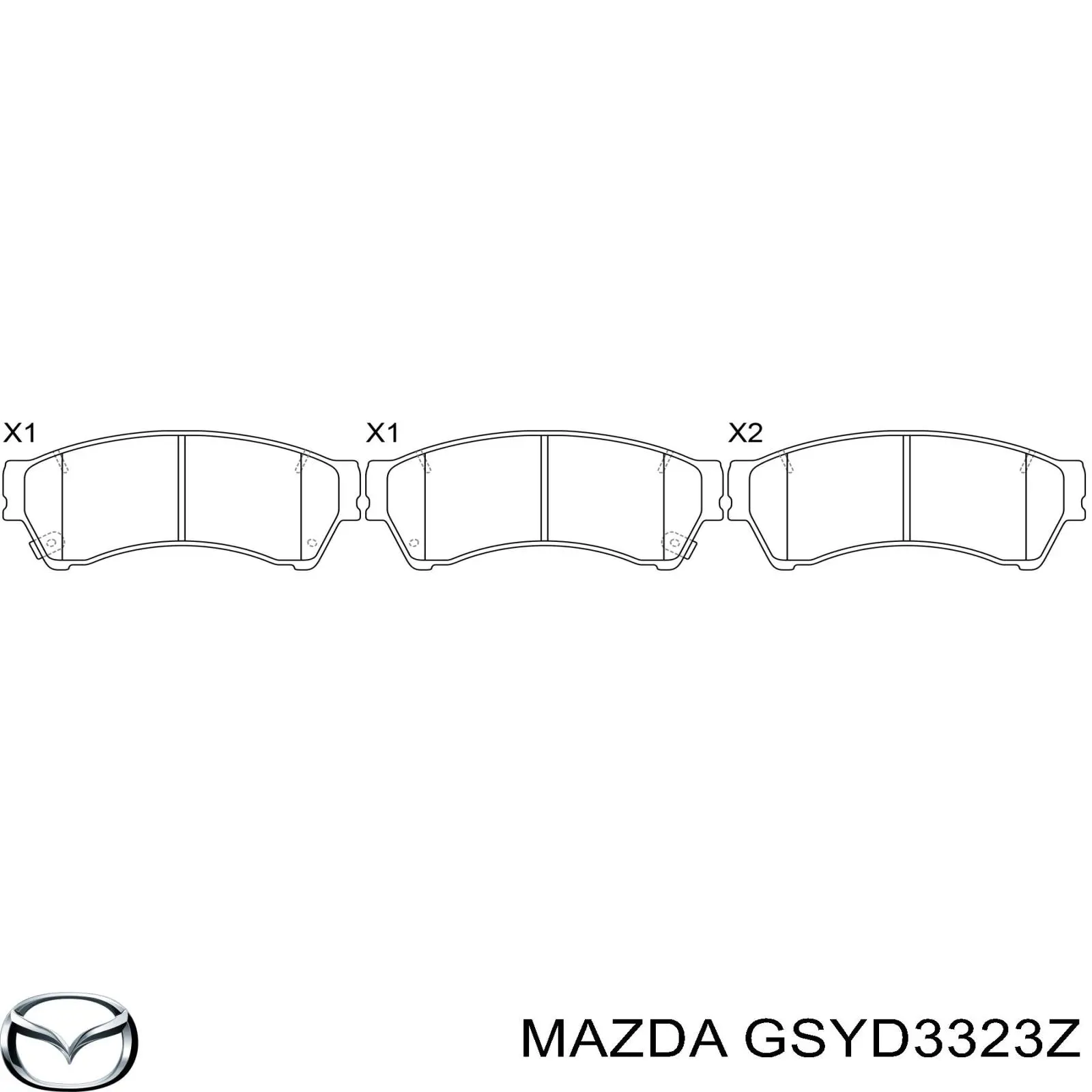 Гальмівні колодки Mazda GSYD3323Z ціна, від 25.31 USD