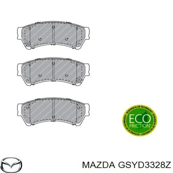 Гальмівні колодки Mazda GSYD3328Z ціна, від 23.72 USD