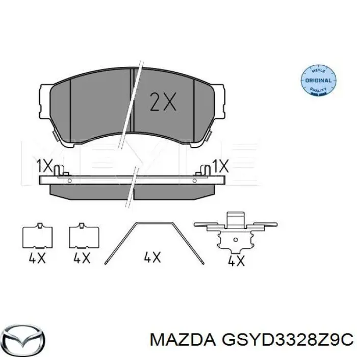 Гальмівні колодки Mazda GSYD3328Z9C ціна, від 25.37 USD