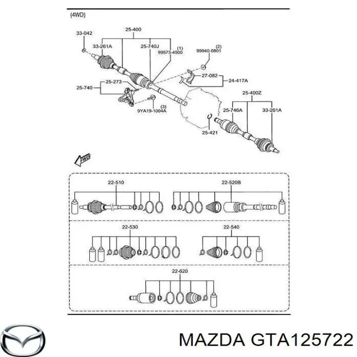 Сальник піввісі переднього моста Mazda CX-5 (KE) (Мазда CX-5)