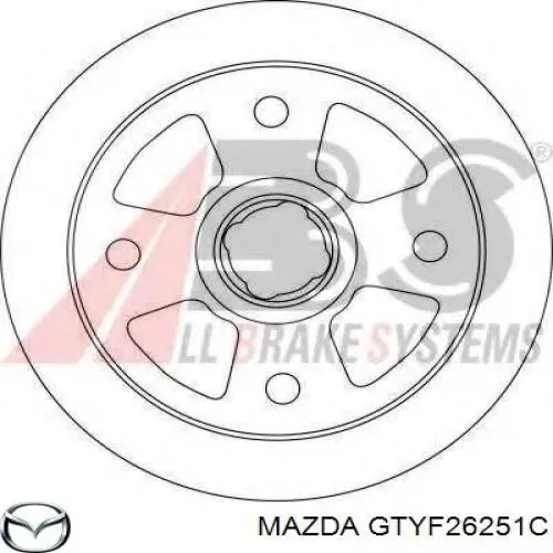 GTYF26251C Mazda диск гальмівний задній