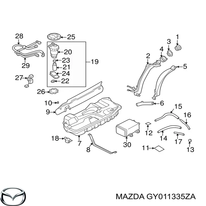 Паливний насос електричний, занурювальний Mazda MPV (LW) (Мазда Мпв)