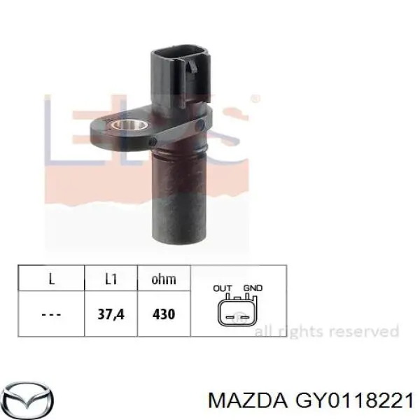 GY0118221 Mazda датчик положення (оборотів коленвалу)