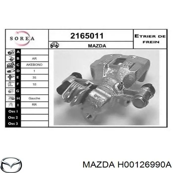  H00126990A Mazda