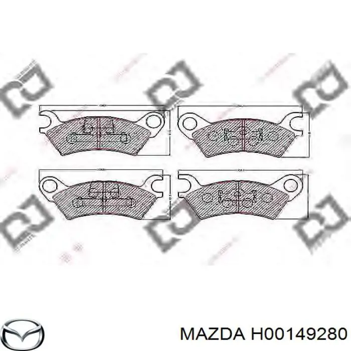 Колодки гальмівні передні, дискові H00149280 Mazda