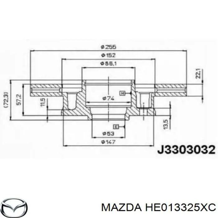 Диск гальмівний передній Mazda 929 3 (HC) (Мазда 929)