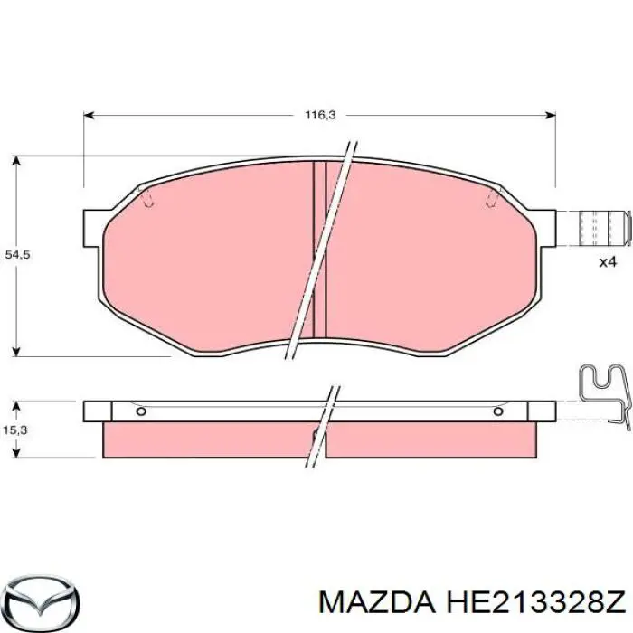 HE213328Z Mazda Передні гальмівні колодки