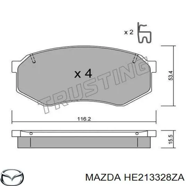 Гальмівні колодки Mazda HE213328ZA ціна, від 18.78 USD