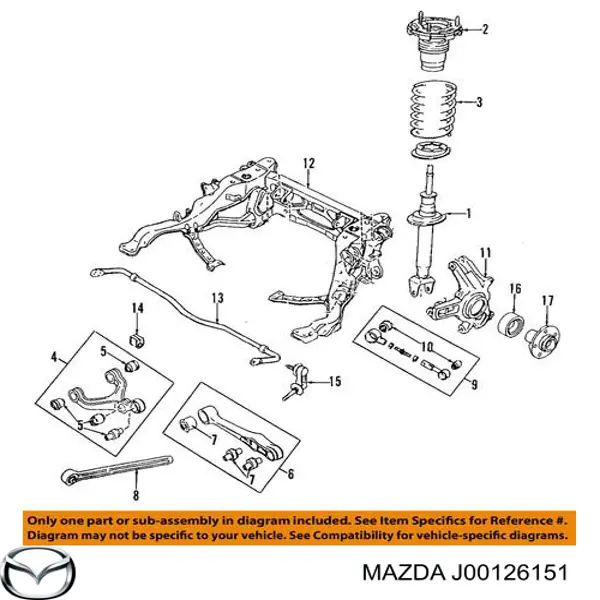 Підшипник маточини задньої J00126151 Mazda