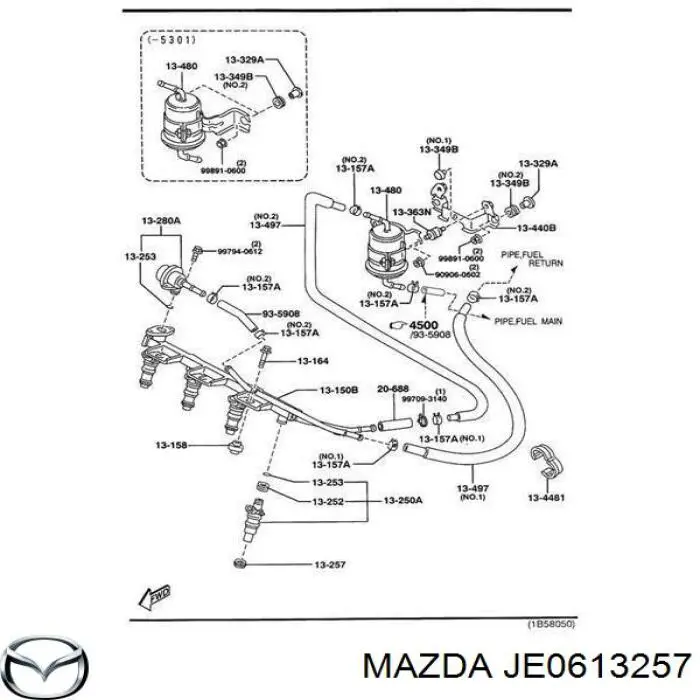 Купити JE0613257 Mazda Кільце форсунки