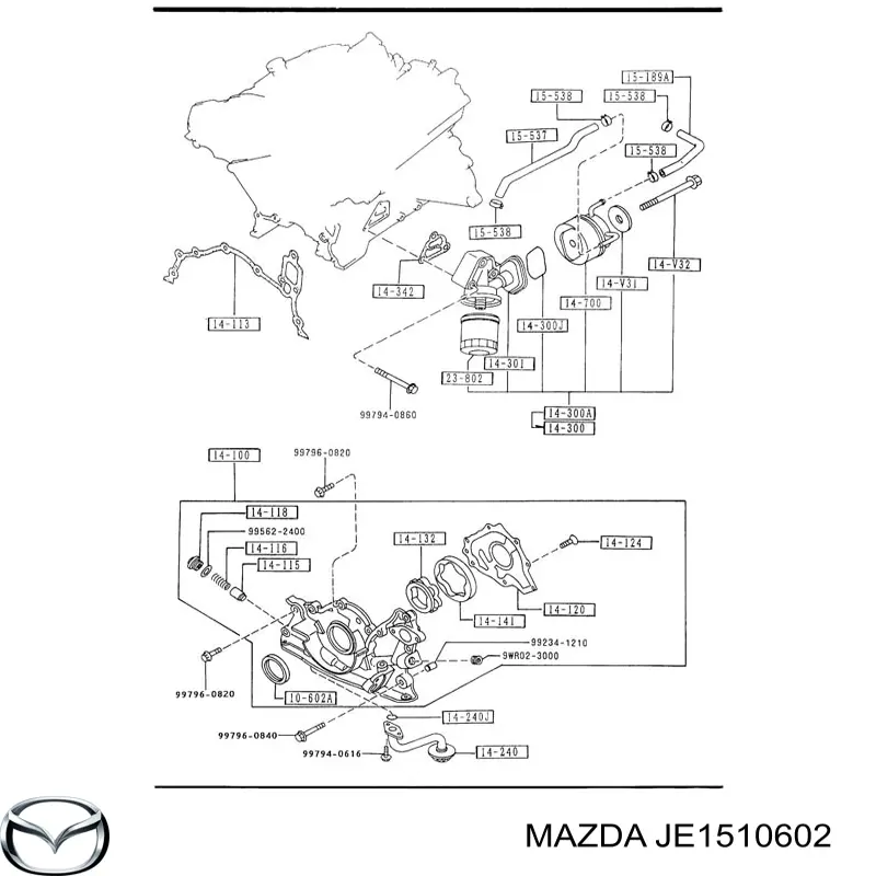 JE1510602 Mazda Сальник колінчастого валу