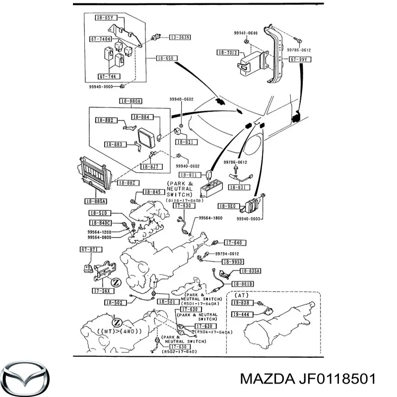 Купити JF0118501 Mazda Датчик тиску масла