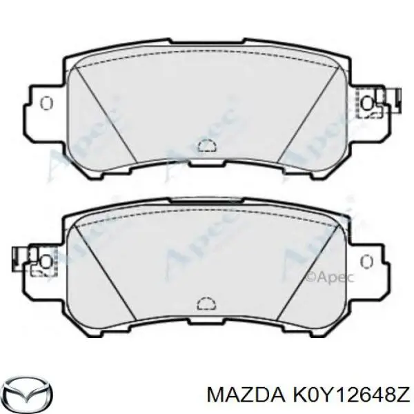 K0Y12648Z Mazda Колодки гальмівні задні, дискові