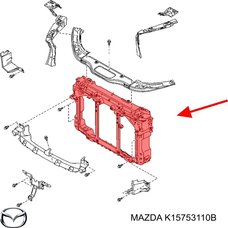 Супорт радіатора в зборі/монтажна панель кріплення фар K15753110B Mazda