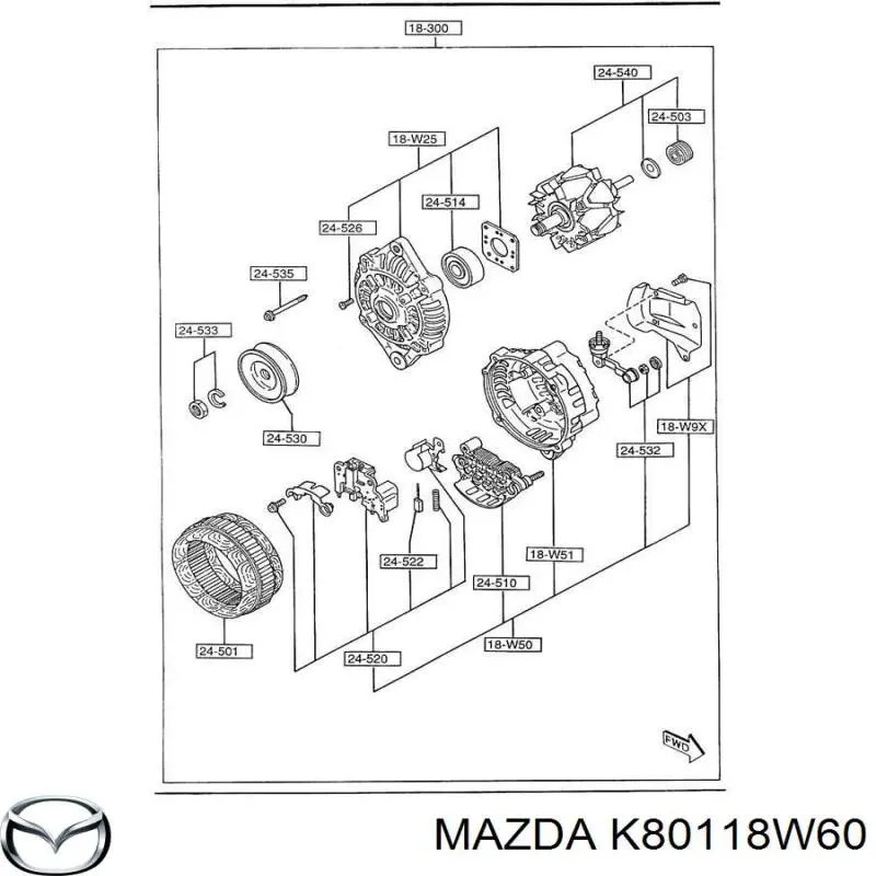 Міст доданий генератора K80118W60 Mazda