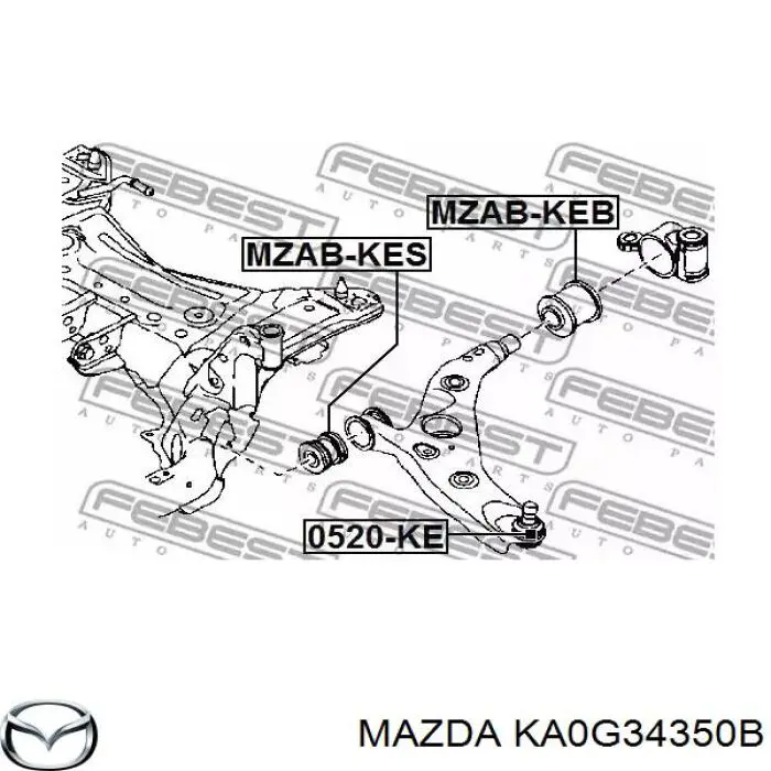 Важіль передній лівий Mazda KA0G34350B ціна, від 50.60 USD