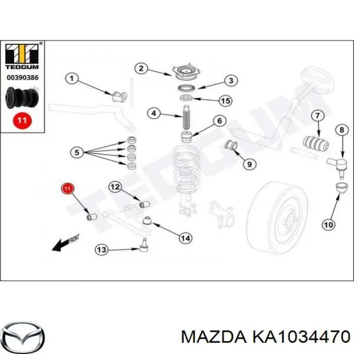Купити KA1034470 Mazda Сайлентблок передньої підвіски