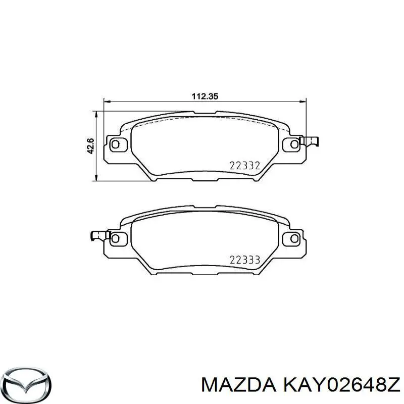 Купити KAY02648Z Mazda Задні колодки
