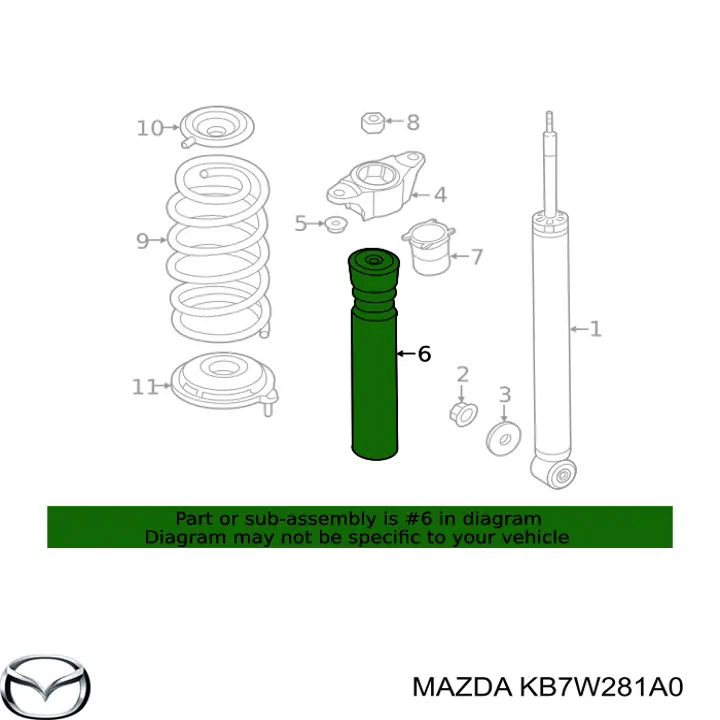 KB7W281A0 Mazda Буфер амортизатора заднього