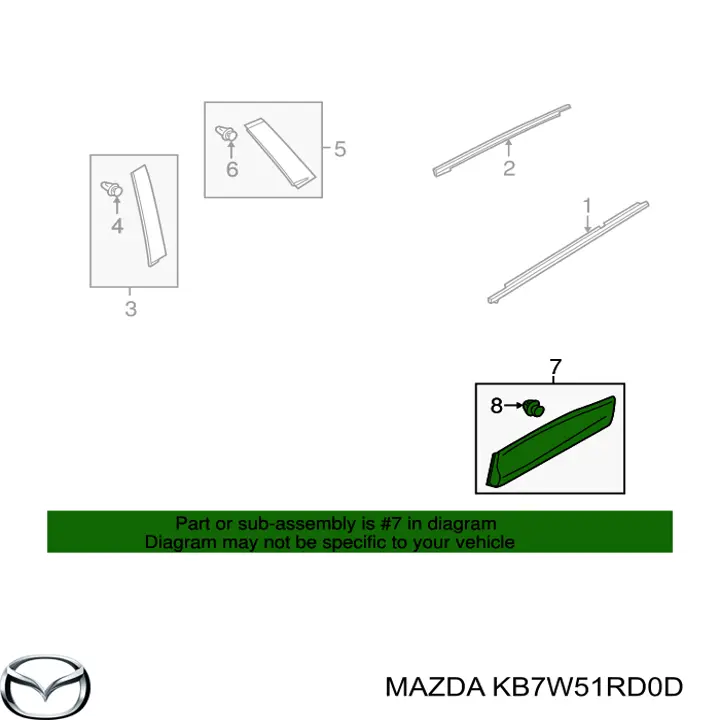 KB7W51RD0 Mazda Накладка задніх дверей