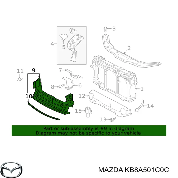 Повітропровід радіатора Mazda CX-5 (KF) (Мазда CX-5)
