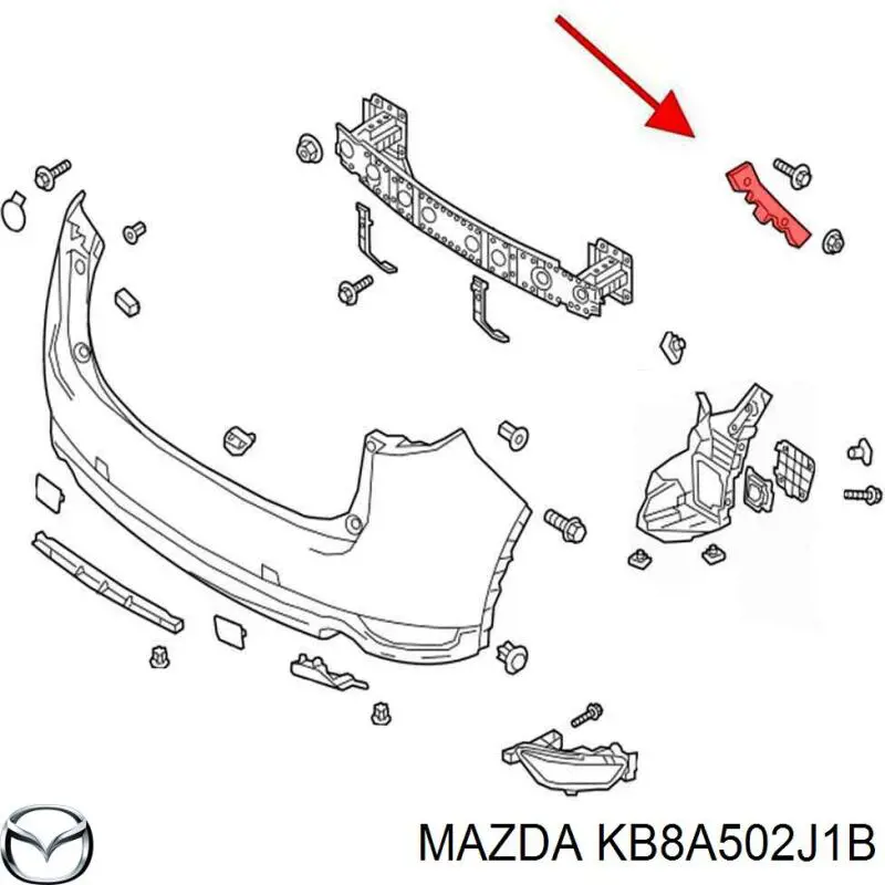 Направляюча заднього бампера, ліва Mazda KB8A502J1B ціна, від 6.41 USD
