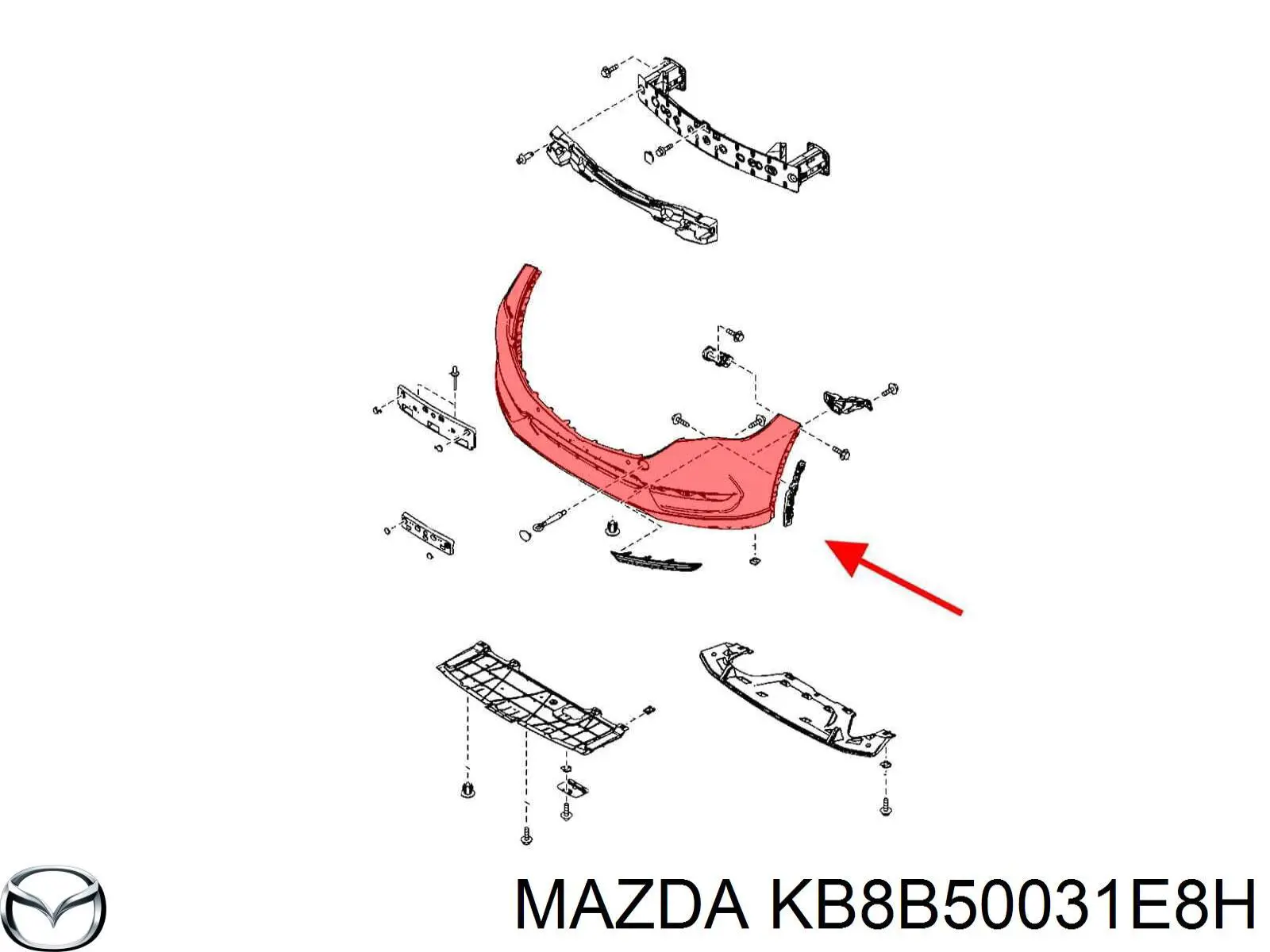 KB8B50031E8H Mazda Бампер передній в зборі