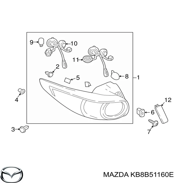 Ліхтар задній лівий, зовнішній KB8B51160E Mazda