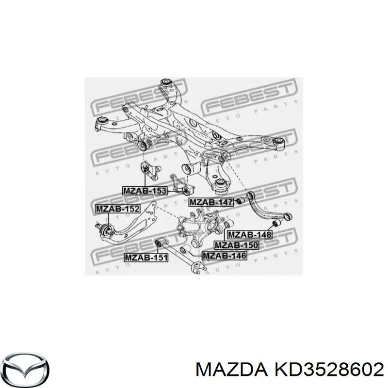 Купити KD3528602 Mazda Сайлентблок цапфи задньої