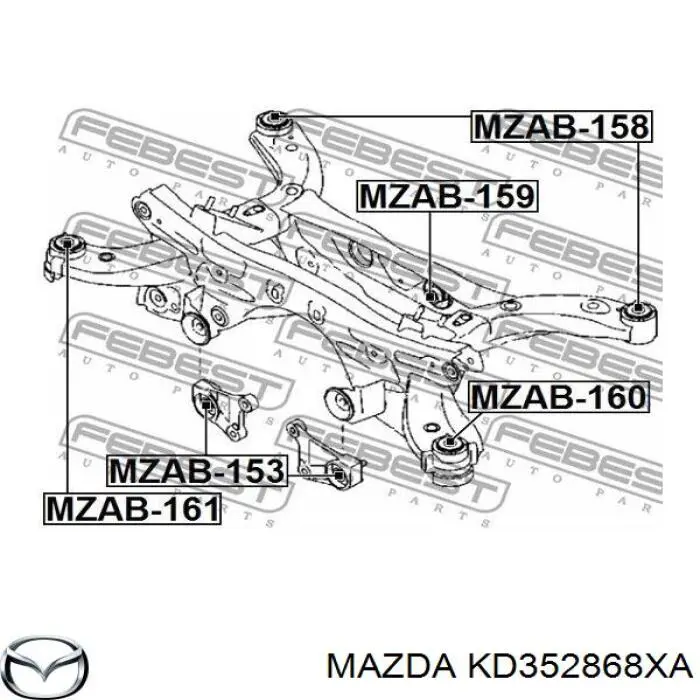 Кронштейн/траверса заднього редуктора, права Mazda CX-5 (KE) (Мазда CX-5)
