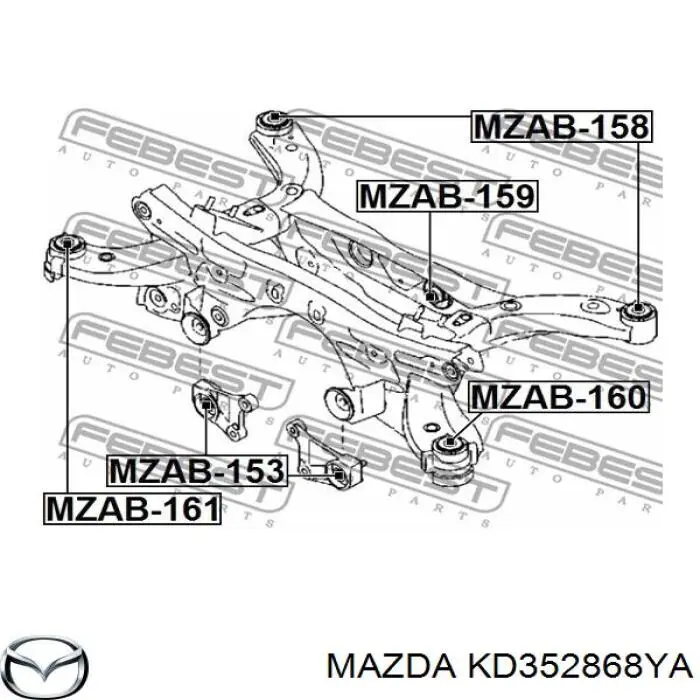 Кронштейн/траверса заднього редуктора, ліва Mazda CX-5 (KE) (Мазда CX-5)